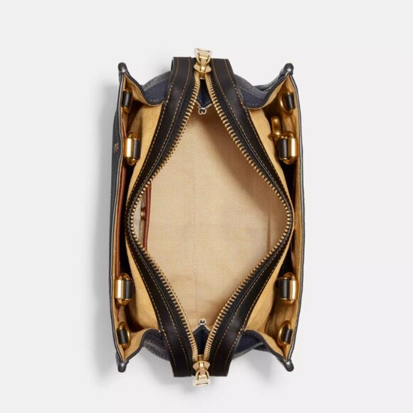 NWT Coach Rogue Bag 25 In Regenerative Leather Dark Denim Purse handbag Blue - Picture 6 of 13